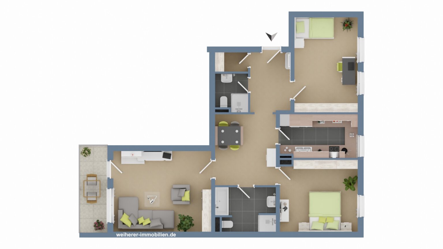 Grundriss 3,5 Zi.